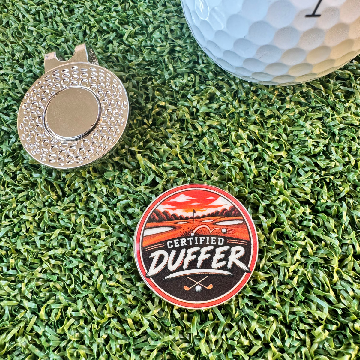 Certified Duffer Magnetic Ball Marker + Hat Clip